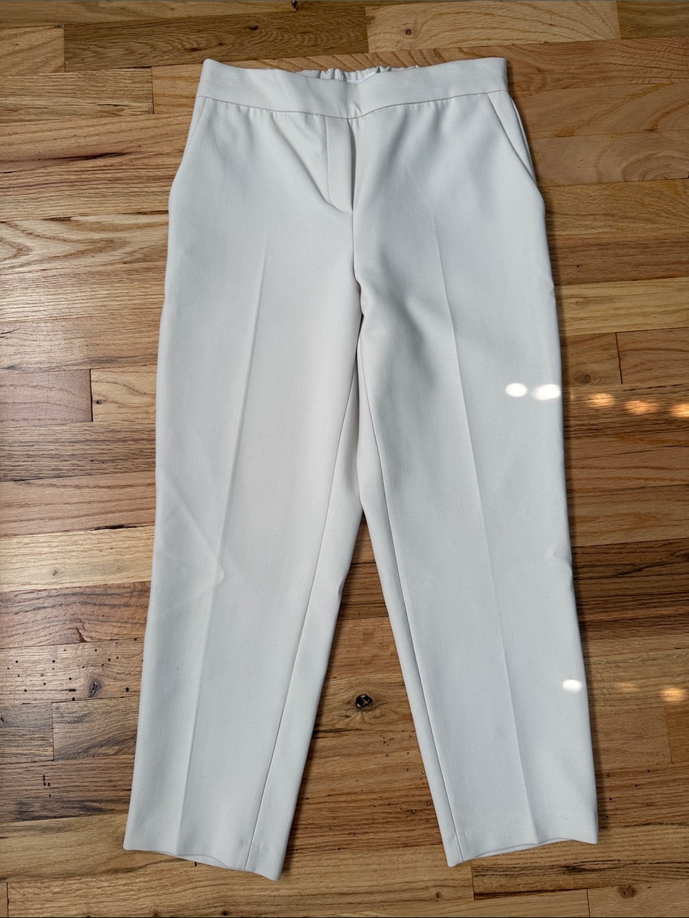 Women’s Cream Straight-Leg Dress Pants